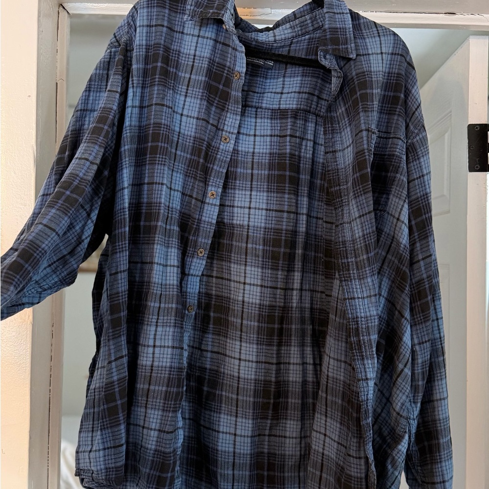 Faded Glory Men's Navy Plaid Shirt Jacket